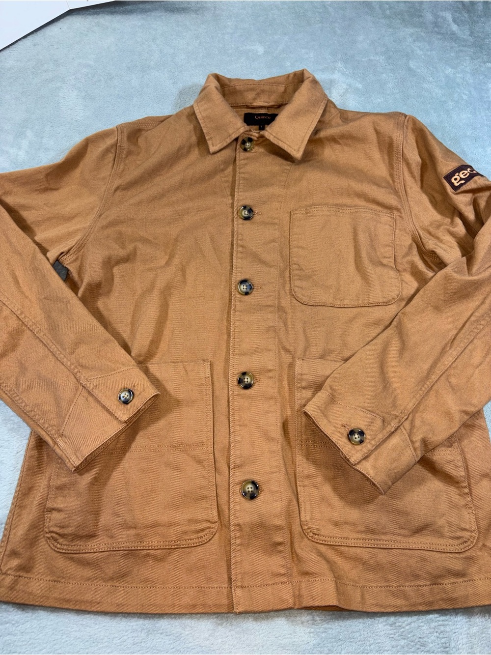Quince Organic Cotton Stretch Chore Jacket Tobacco Brown Size Large
